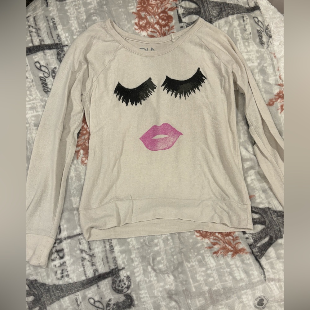 Chaser Lashes + Lips Long Sleeve Top